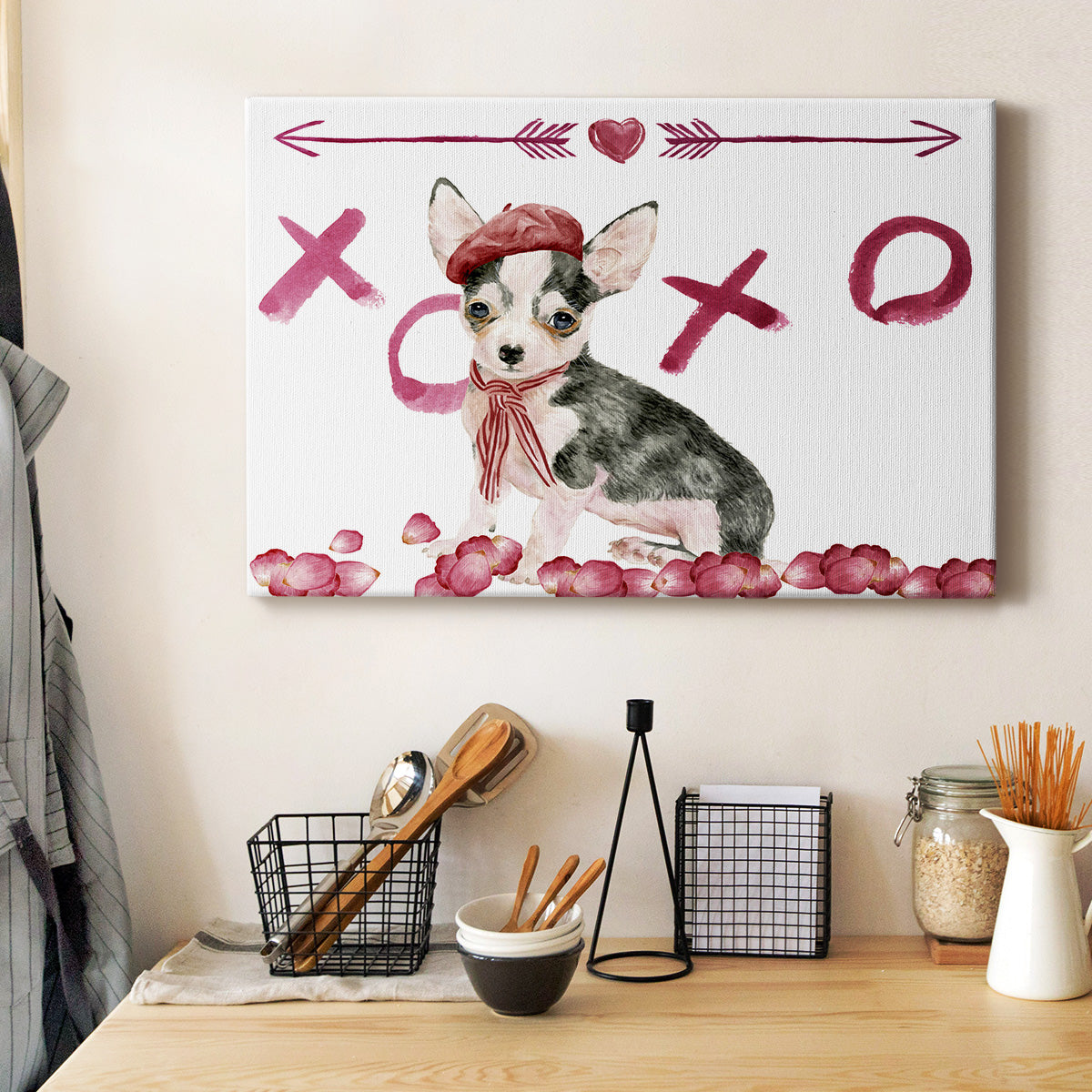 Puppy Valentine Collection A Premium Gallery Wrapped Canvas - Ready to Hang