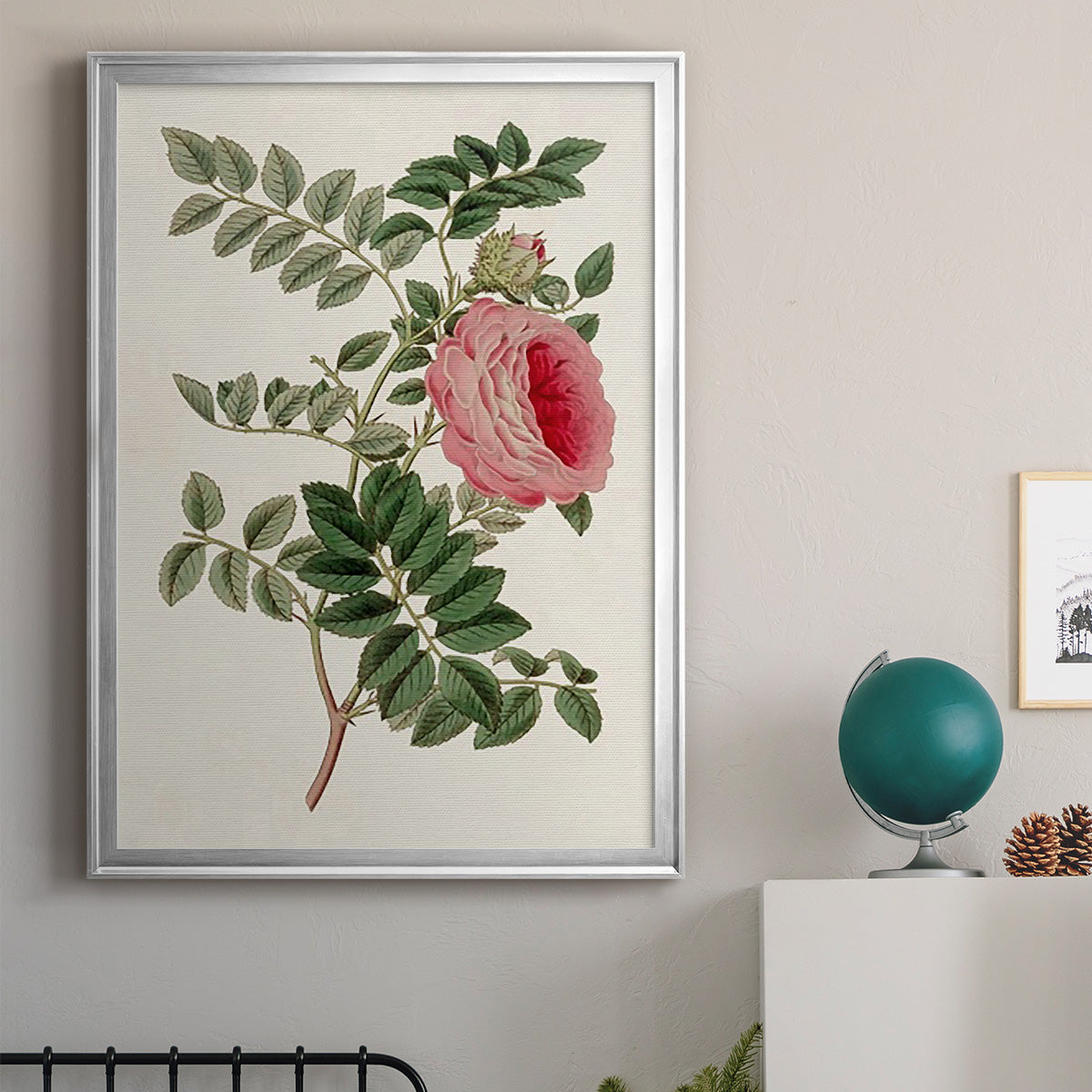 Pink Floral Mix I Premium Framed Print - Ready to Hang