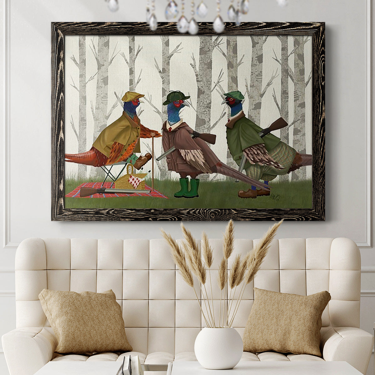 Pheasant Shooting Party Group 1-Premium Framed Canvas - Ready to Hang