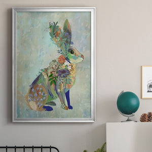 Fantastic Florals Hare, Sitting Premium Framed Print - Ready to Hang