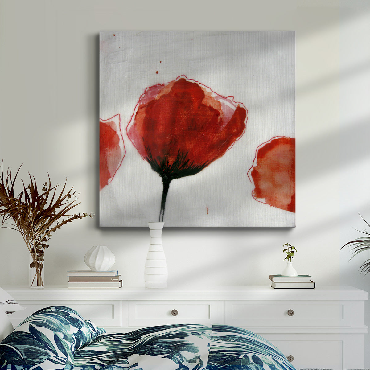 Red Drops III-Premium Gallery Wrapped Canvas - Ready to Hang