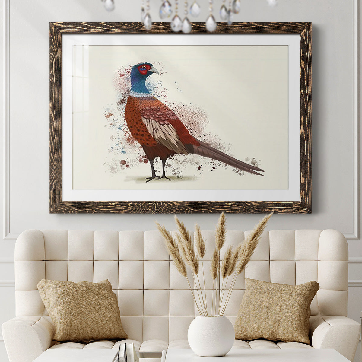 Pheasant Splash 5-Premium Framed Print - Ready to Hang