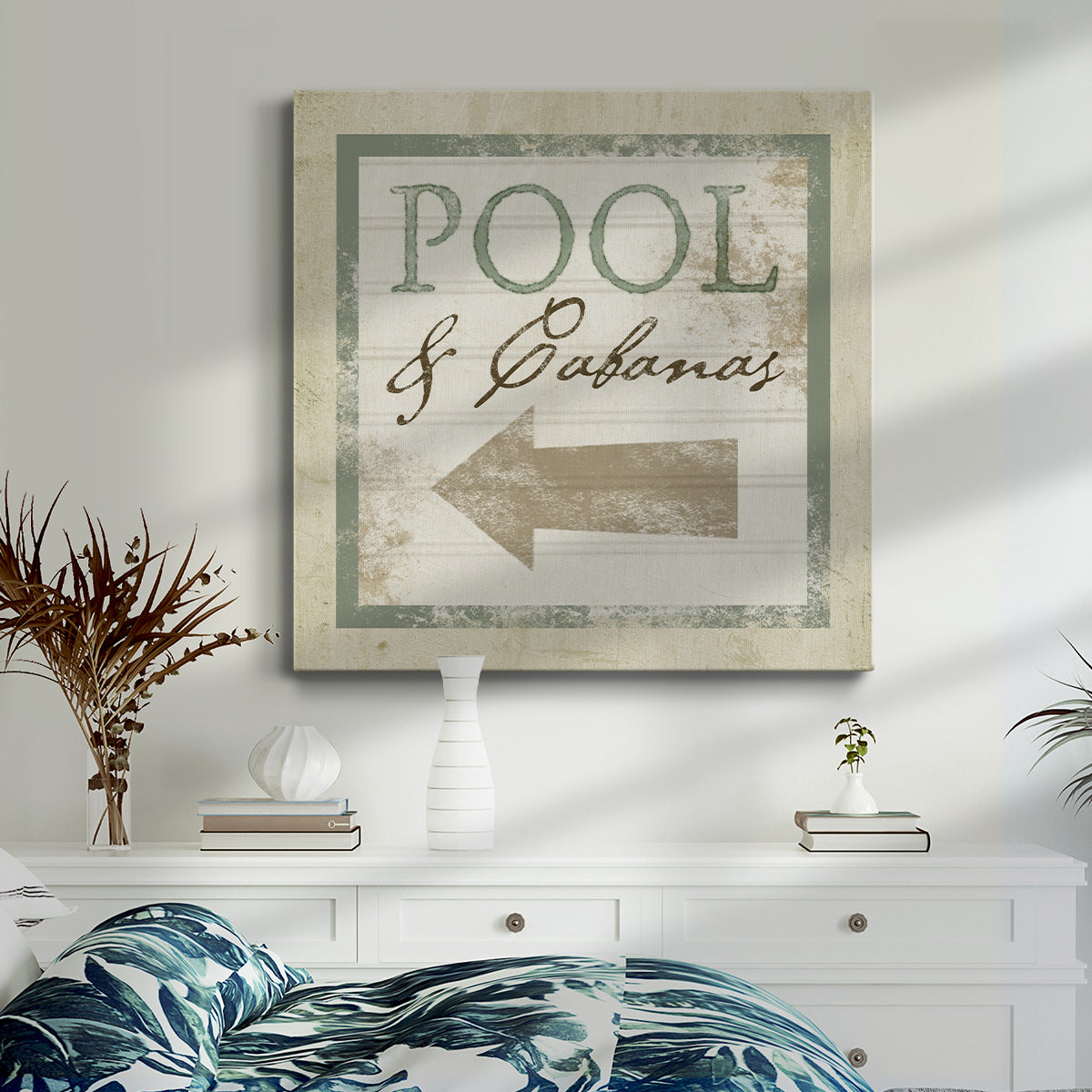 Beach Sign X-Premium Gallery Wrapped Canvas - Ready to Hang