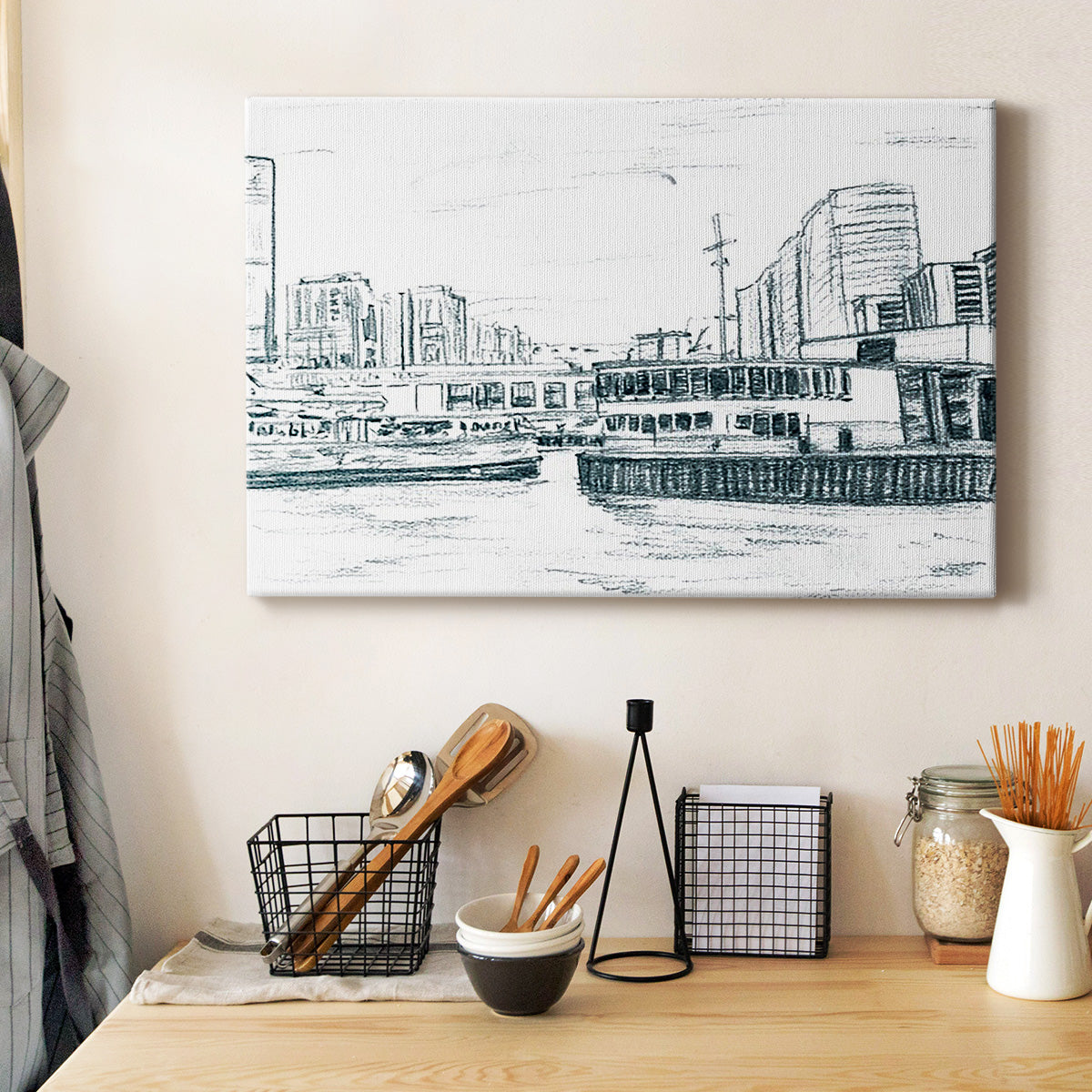 Ferryboats III Premium Gallery Wrapped Canvas - Ready to Hang