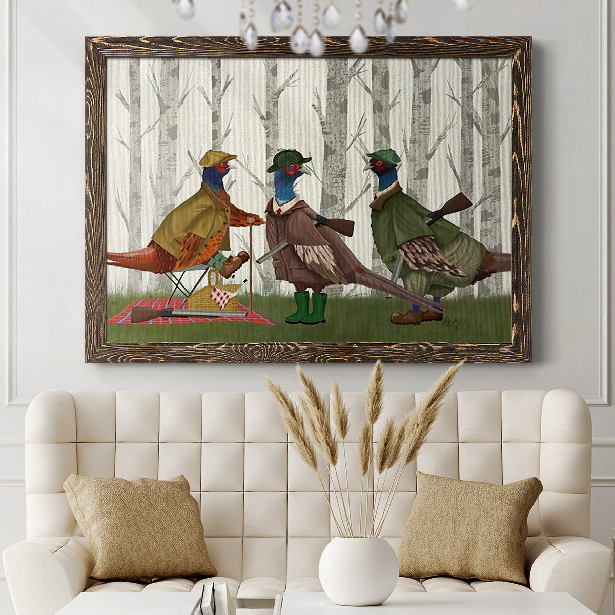 Pheasant Shooting Party Group 1-Premium Framed Canvas - Ready to Hang