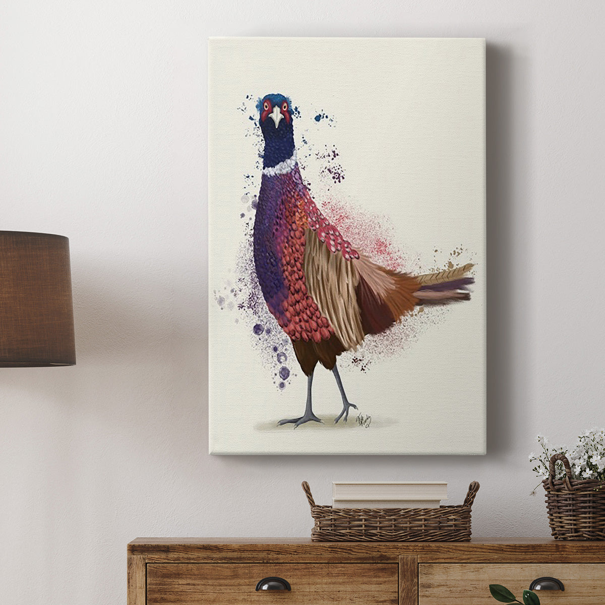 Pheasant Splash 6 Premium Gallery Wrapped Canvas - Ready to Hang