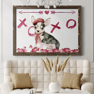 Puppy Valentine Collection A-Premium Framed Canvas - Ready to Hang