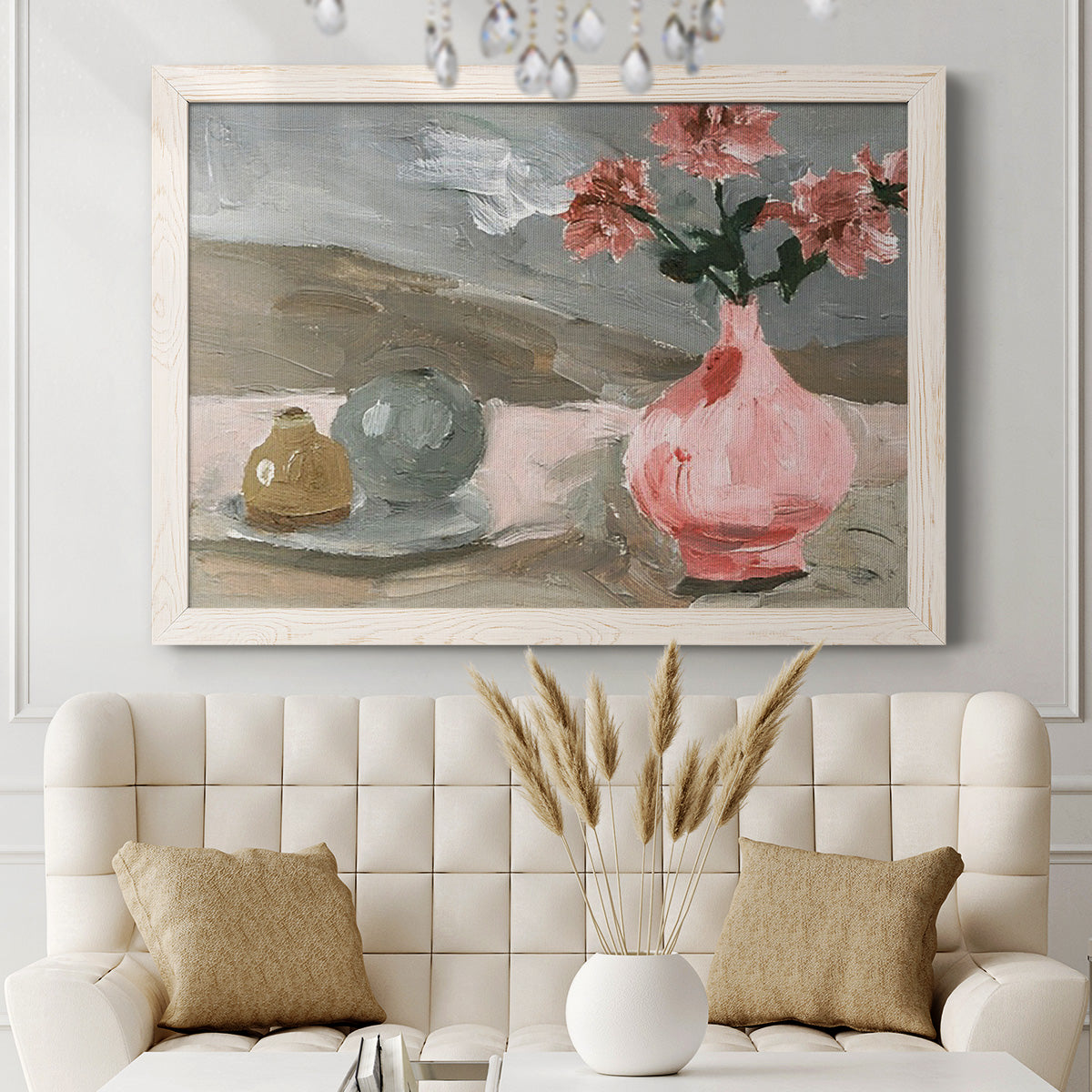 Vase of Pink Flowers VI-Premium Framed Canvas - Ready to Hang