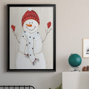 Festive Snowman III Premium Framed Print - Ready to Hang