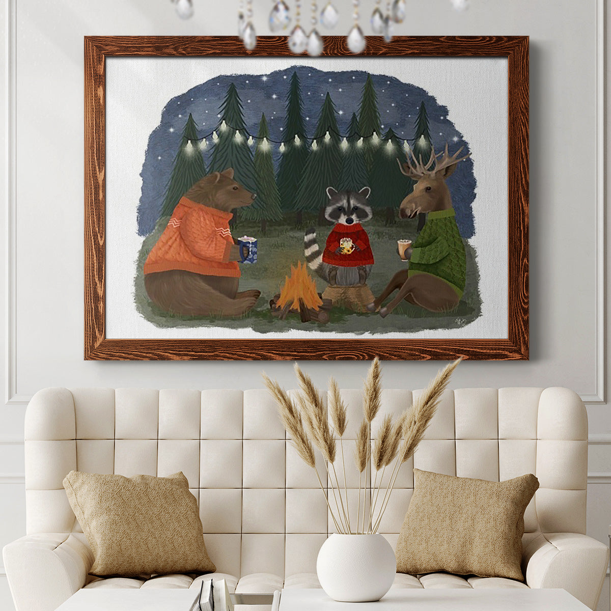 Campfire Hot Chocolate-Premium Framed Canvas - Ready to Hang