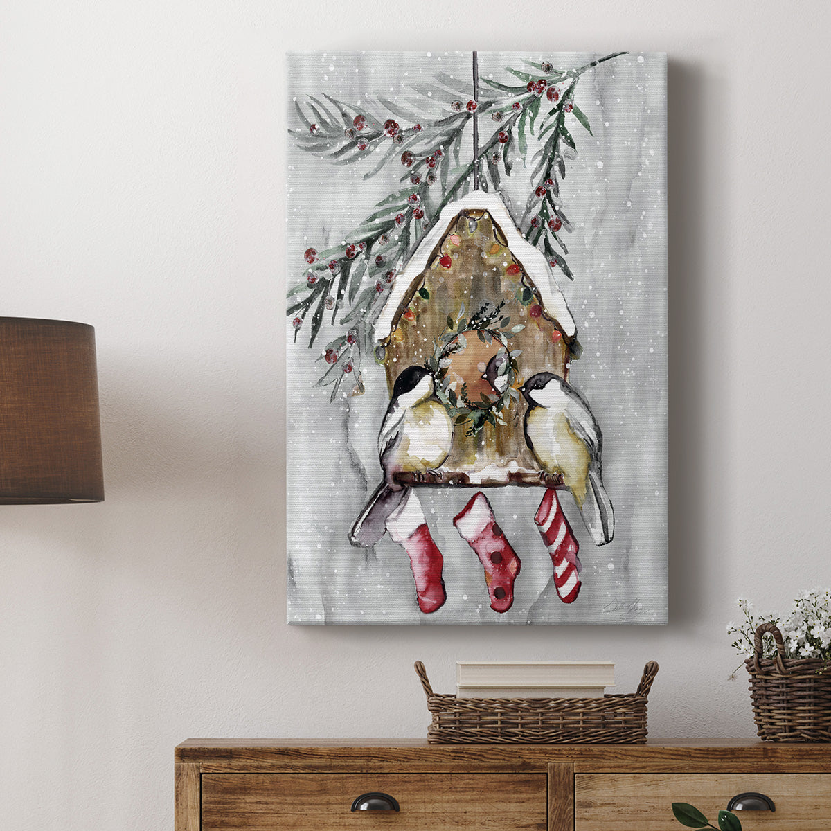 Winter Birds Premium Gallery Wrapped Canvas - Ready to Hang