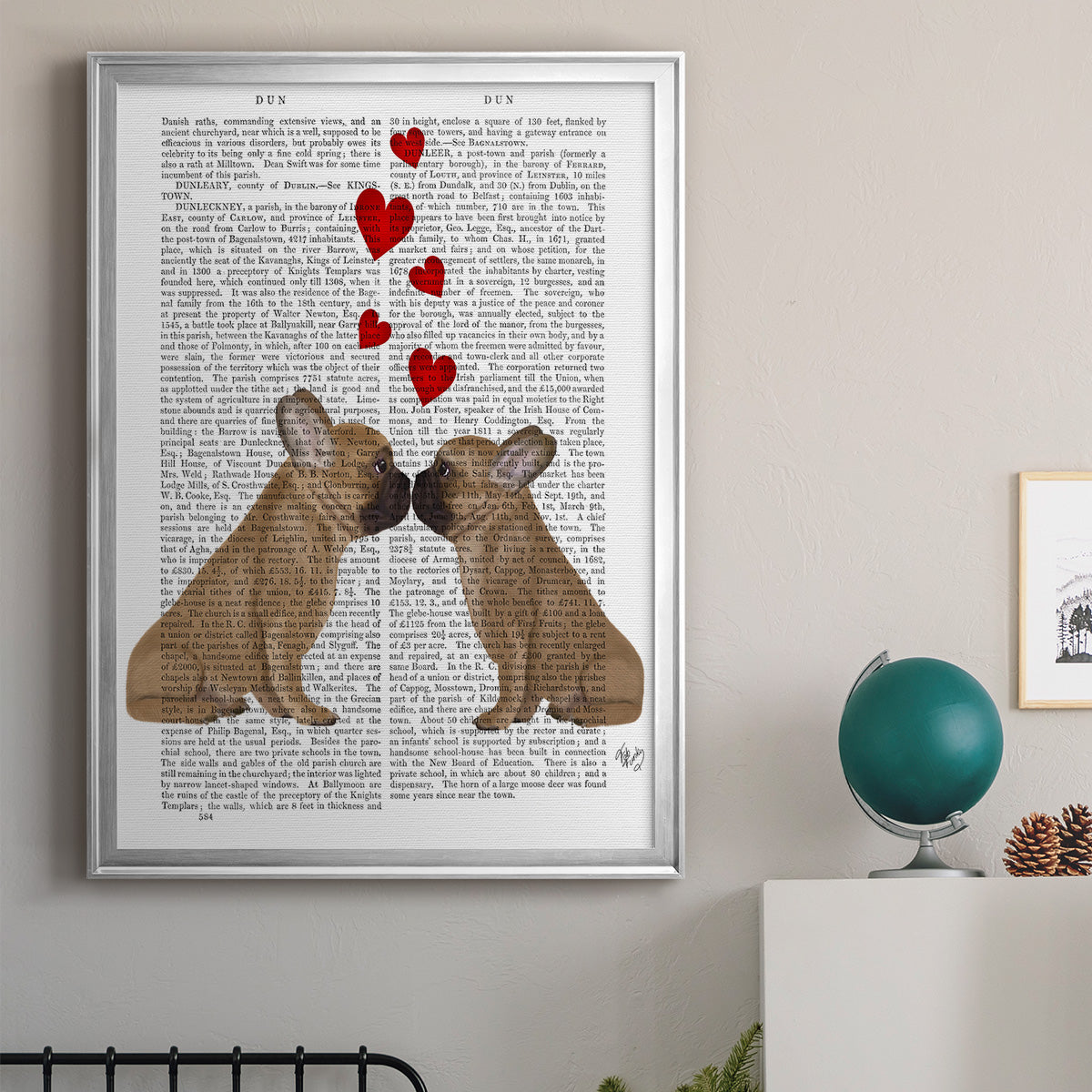 French Kiss and Hearts Premium Framed Print - Ready to Hang