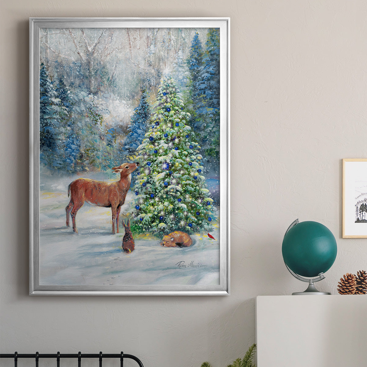Winter Gathering Premium Framed Print - Ready to Hang