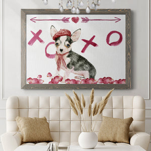 Puppy Valentine Collection A-Premium Framed Canvas - Ready to Hang