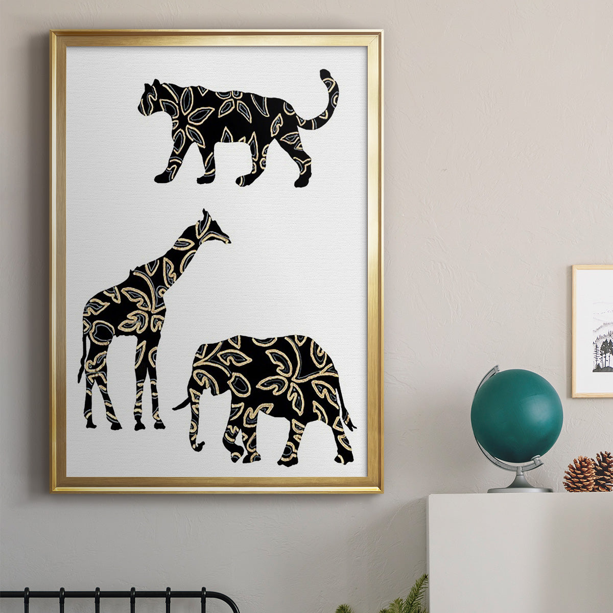 Ornamental Safari Animals III Premium Framed Print - Ready to Hang