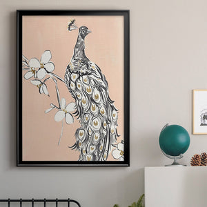Peacock in Gold I Premium Framed Print - Ready to Hang