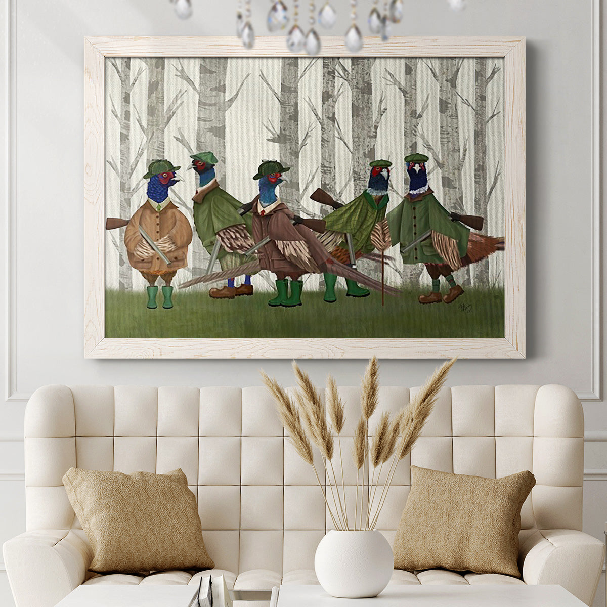 Pheasant Shooting Party Group 3-Premium Framed Canvas - Ready to Hang