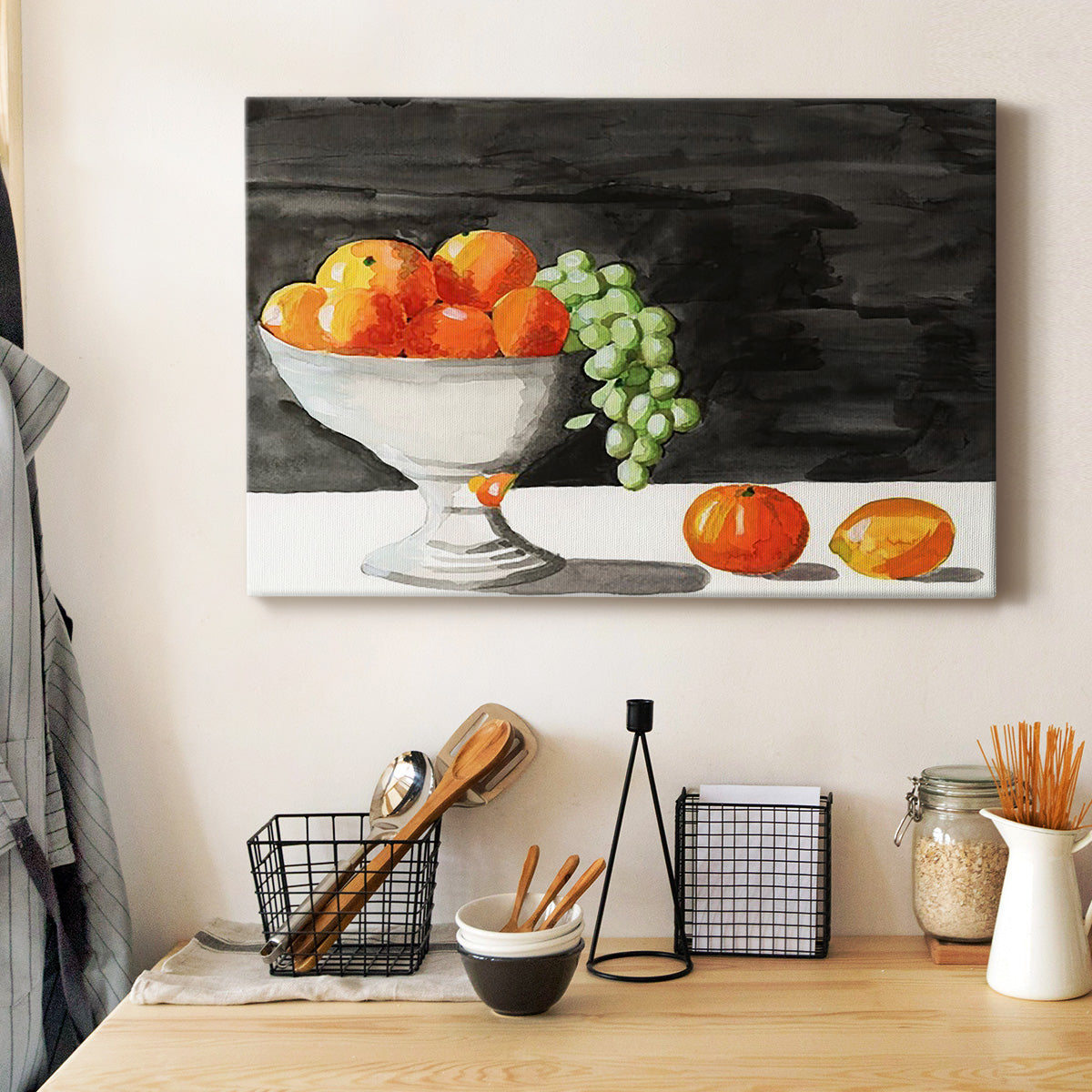 Watercolor Fruit Bowl II Premium Gallery Wrapped Canvas - Ready to Hang
