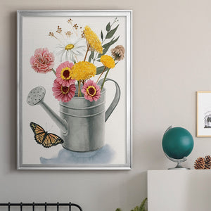 Watering Can Bouquet I Premium Framed Print - Ready to Hang
