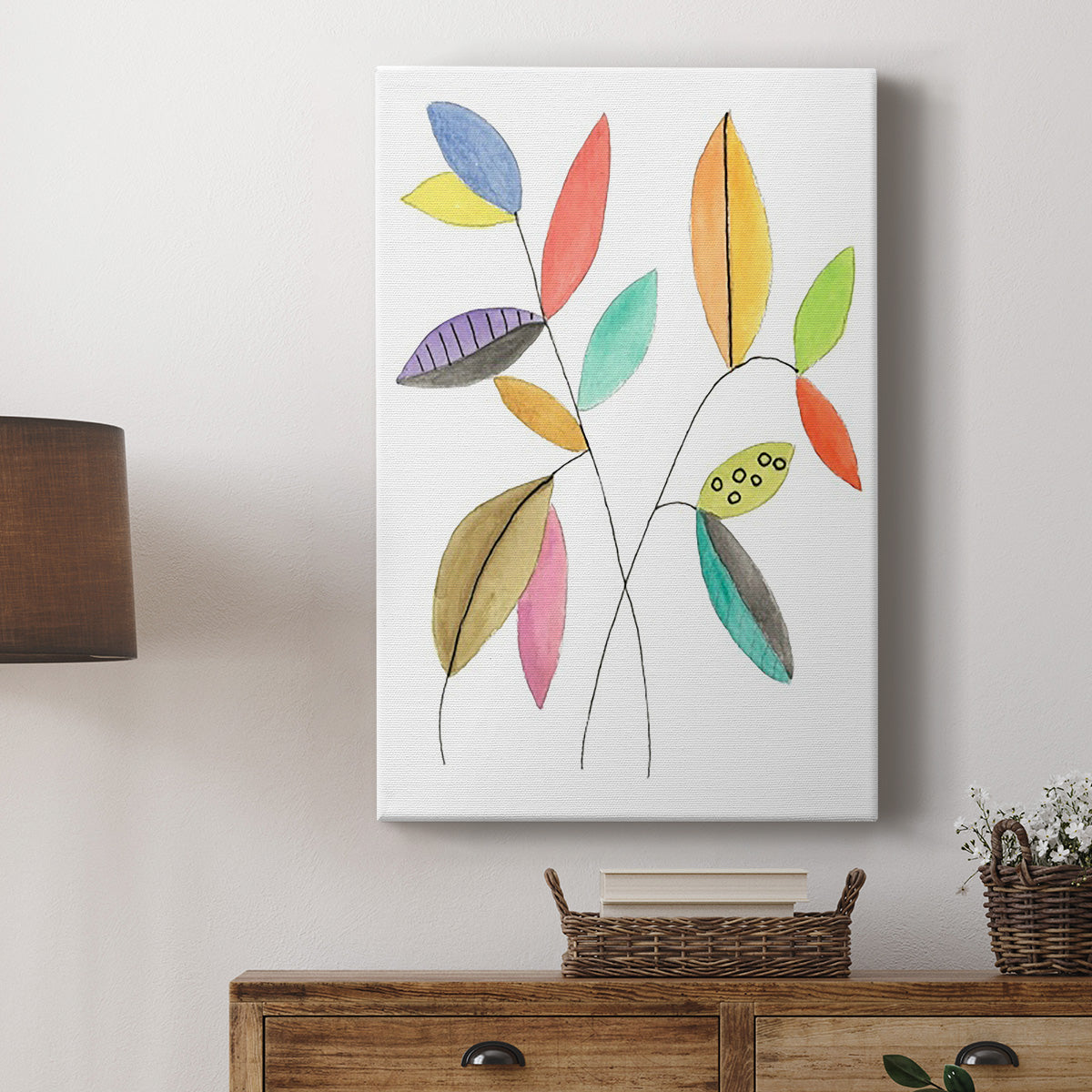 Color Pop Leaves IV Premium Gallery Wrapped Canvas - Ready to Hang