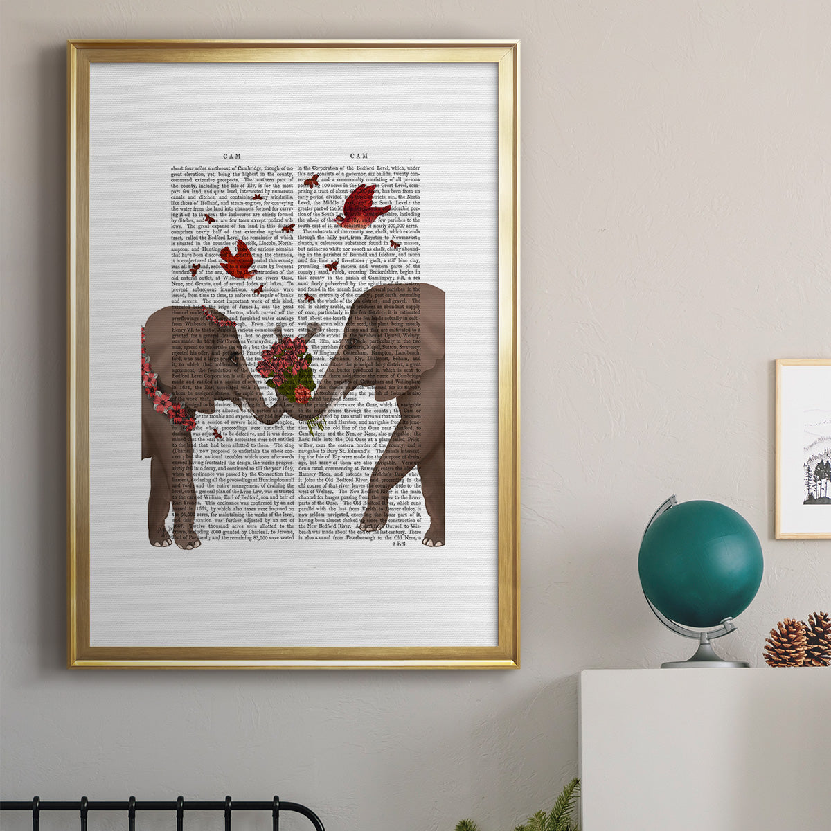 Elephant Bouquet, Portrait Premium Framed Print - Ready to Hang