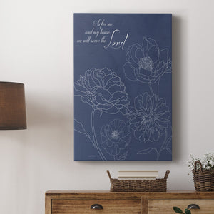 Serve the Lord Floral Sketch Premium Gallery Wrapped Canvas - Ready to Hang