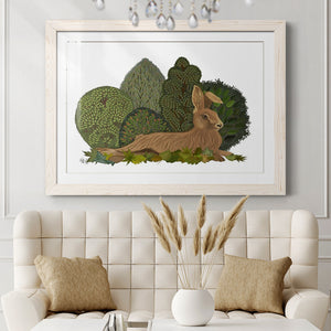 Hare Reclining in Leaves-Premium Framed Print - Ready to Hang