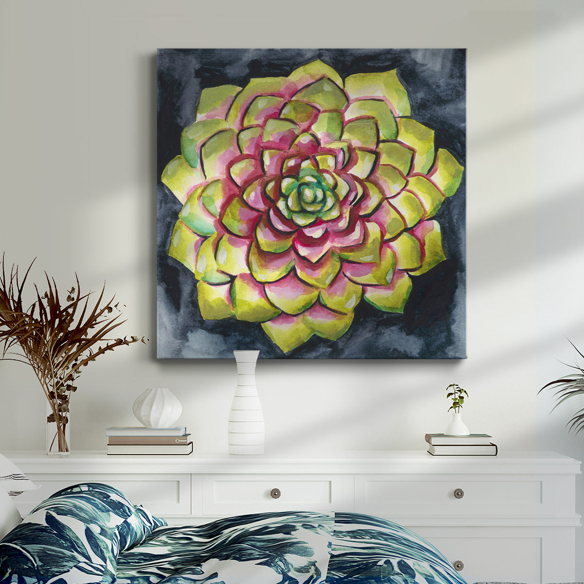 Succulent Rosette III-Premium Gallery Wrapped Canvas - Ready to Hang