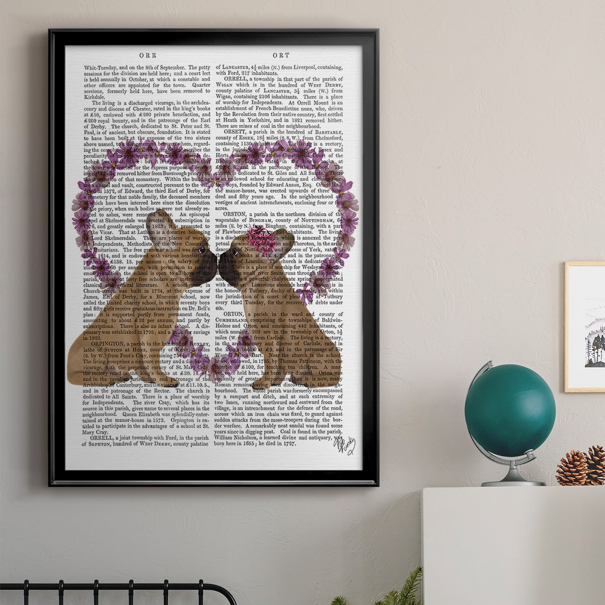 French Kiss and Flower Heart Premium Framed Print - Ready to Hang