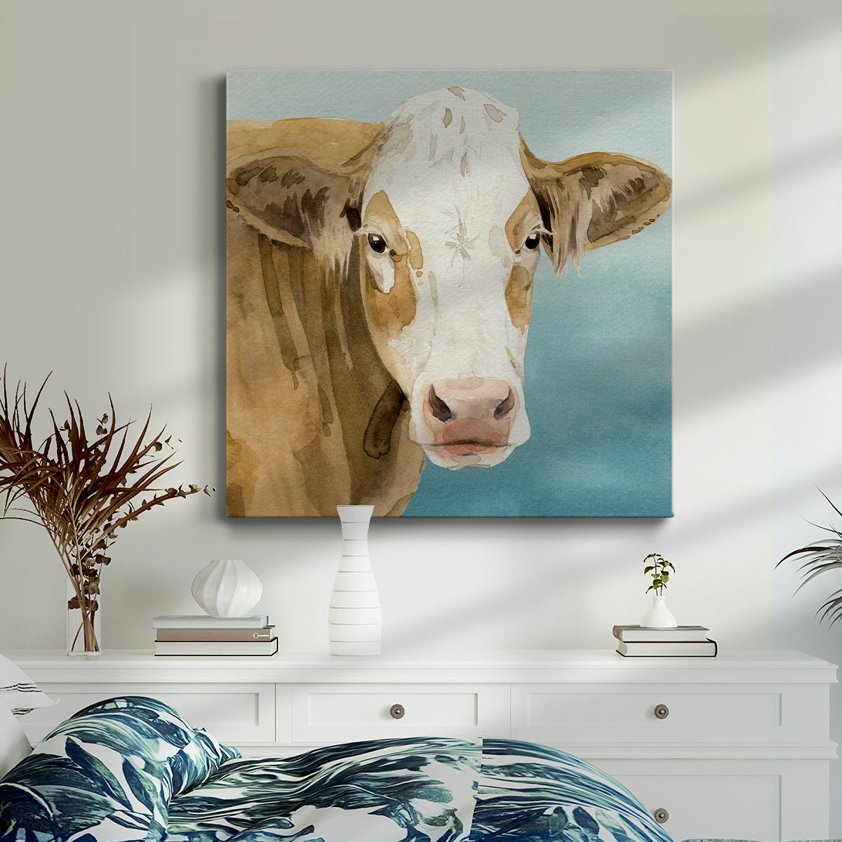 Hereford Stare I-Premium Gallery Wrapped Canvas - Ready to Hang