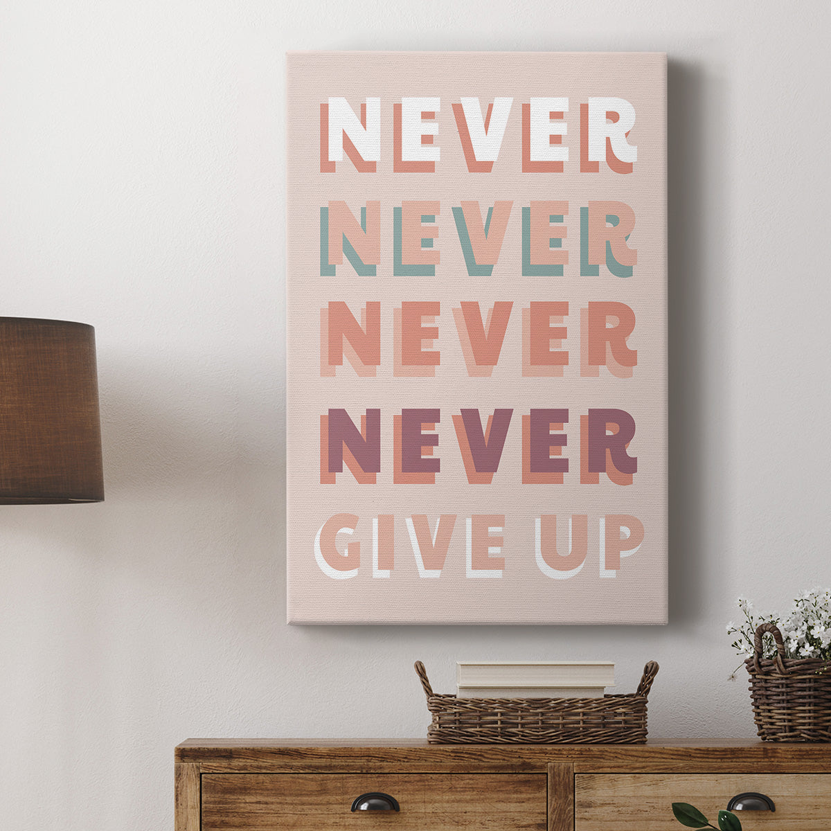 Never Give Up Premium Gallery Wrapped Canvas - Ready to Hang