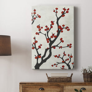 Red Berry Branch I Premium Gallery Wrapped Canvas - Ready to Hang