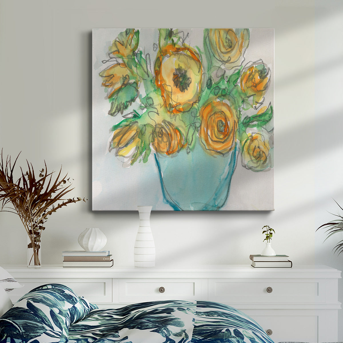 Spring Floral Accent II-Premium Gallery Wrapped Canvas - Ready to Hang