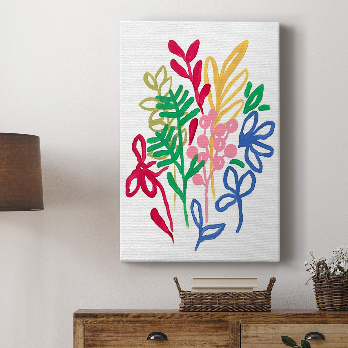Bold Brushstroke Blooms II Premium Gallery Wrapped Canvas - Ready to Hang