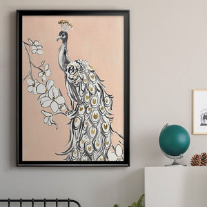 Peacock in Gold II Premium Framed Print - Ready to Hang