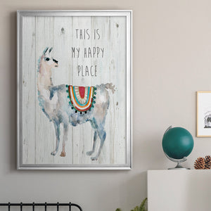 Llama Happy Place Premium Framed Print - Ready to Hang