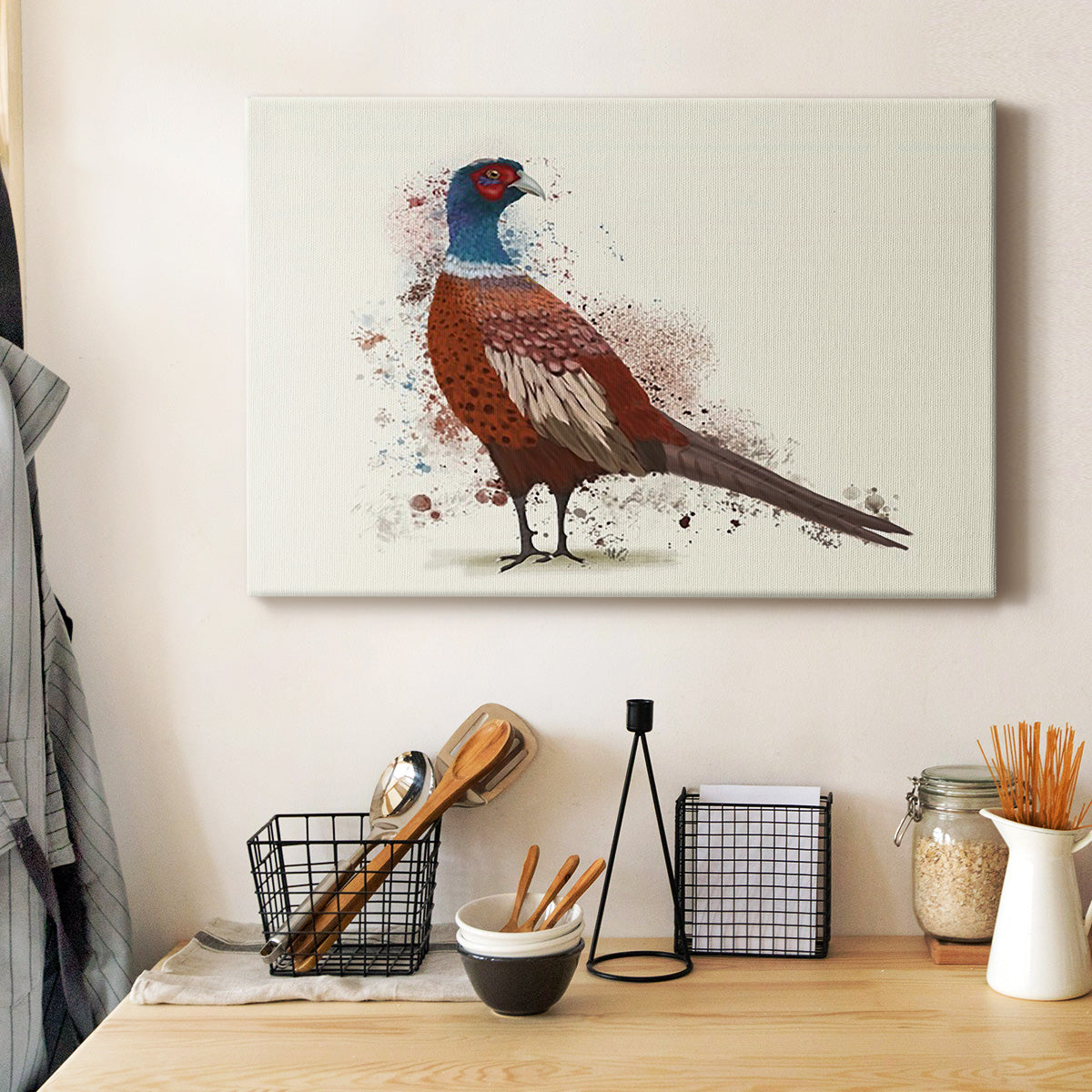 Pheasant Splash 5 Premium Gallery Wrapped Canvas - Ready to Hang