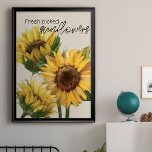 Fresh Picked Sunflowers Premium Framed Print - Ready to Hang
