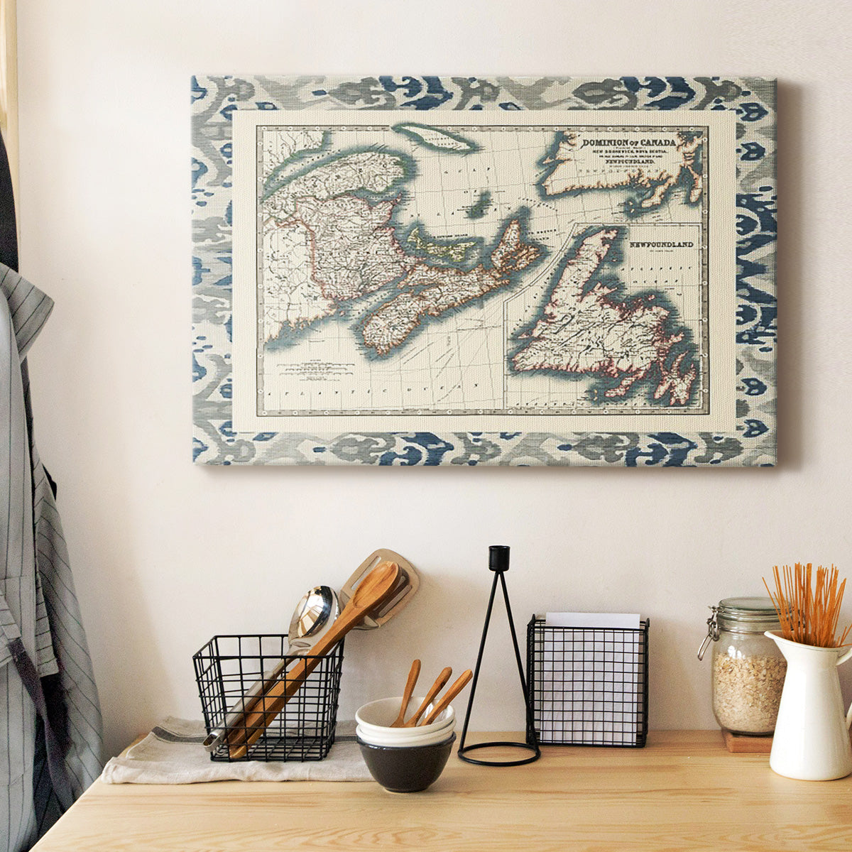 Bordered Map of Canada Premium Gallery Wrapped Canvas - Ready to Hang
