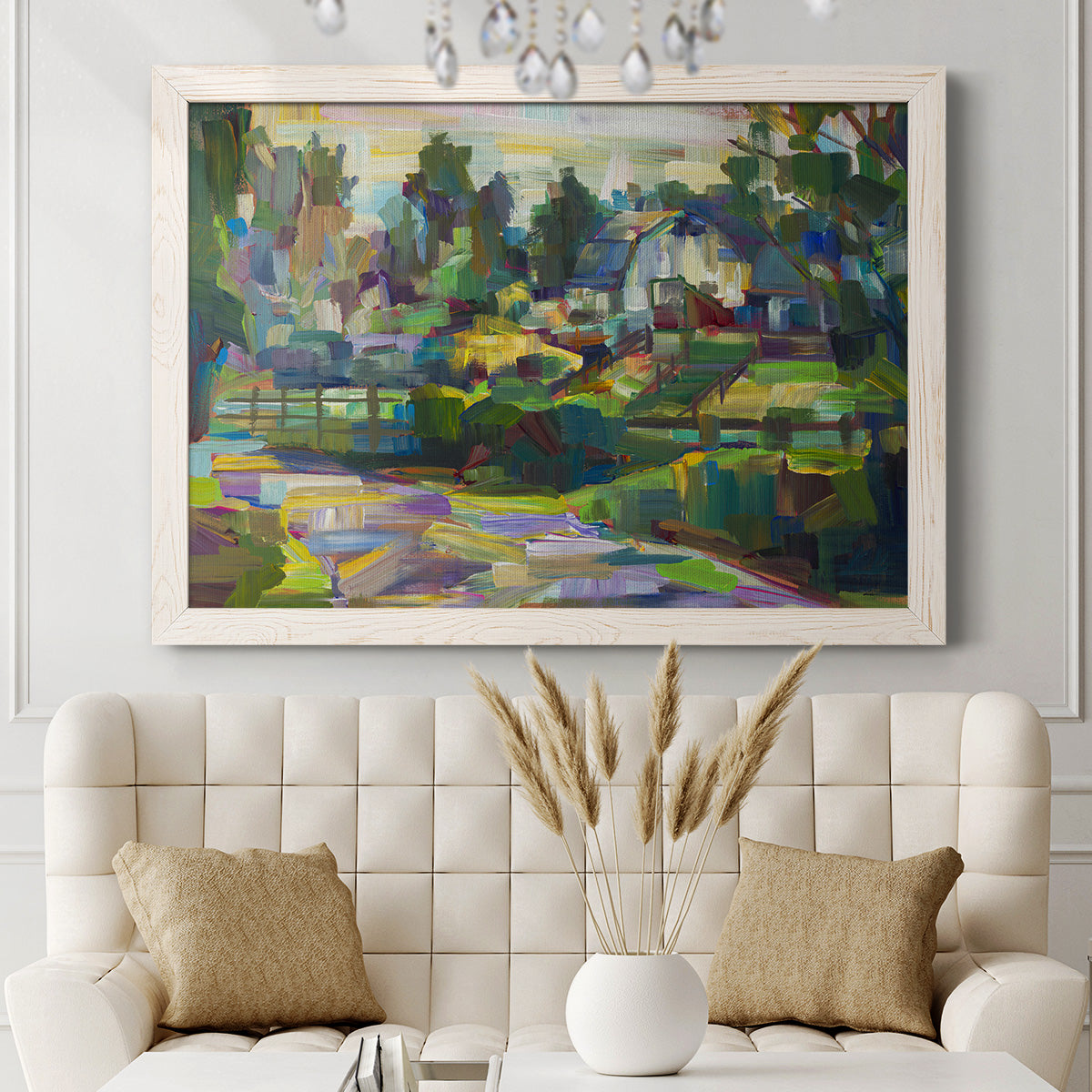 White Barn-Premium Framed Canvas - Ready to Hang
