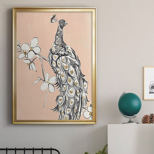 Peacock in Gold I Premium Framed Print - Ready to Hang