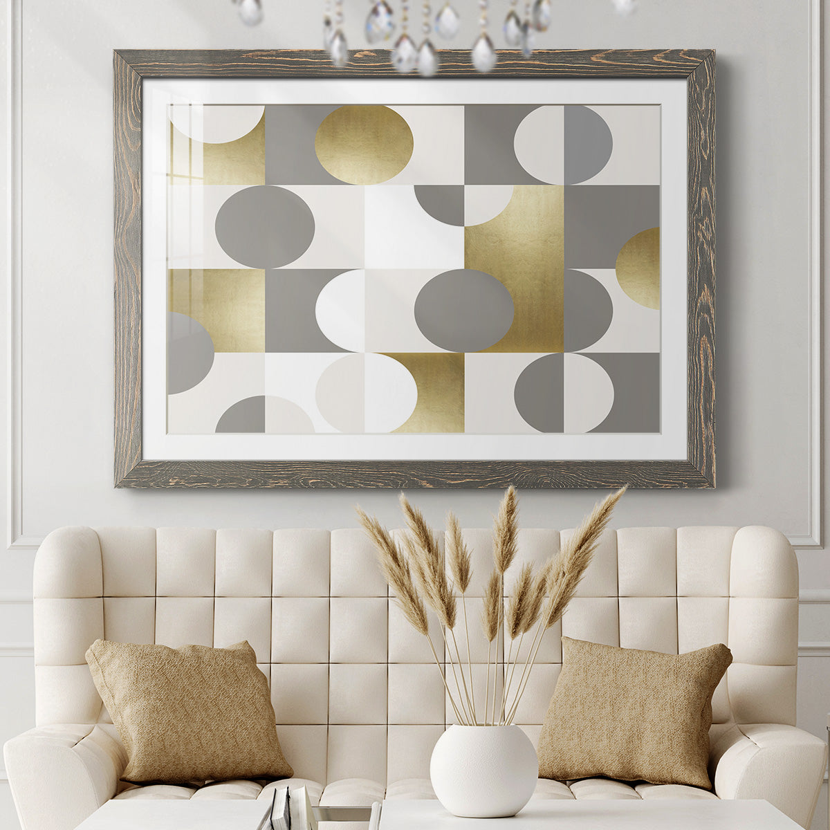 Modern Gold Reflections-Premium Framed Print - Ready to Hang
