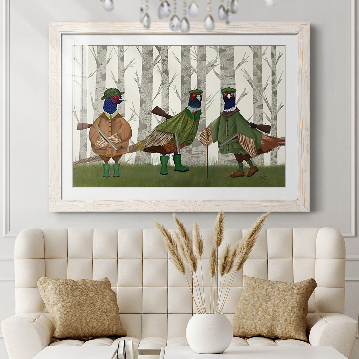 Pheasant Shooting Party Group 2-Premium Framed Print - Ready to Hang