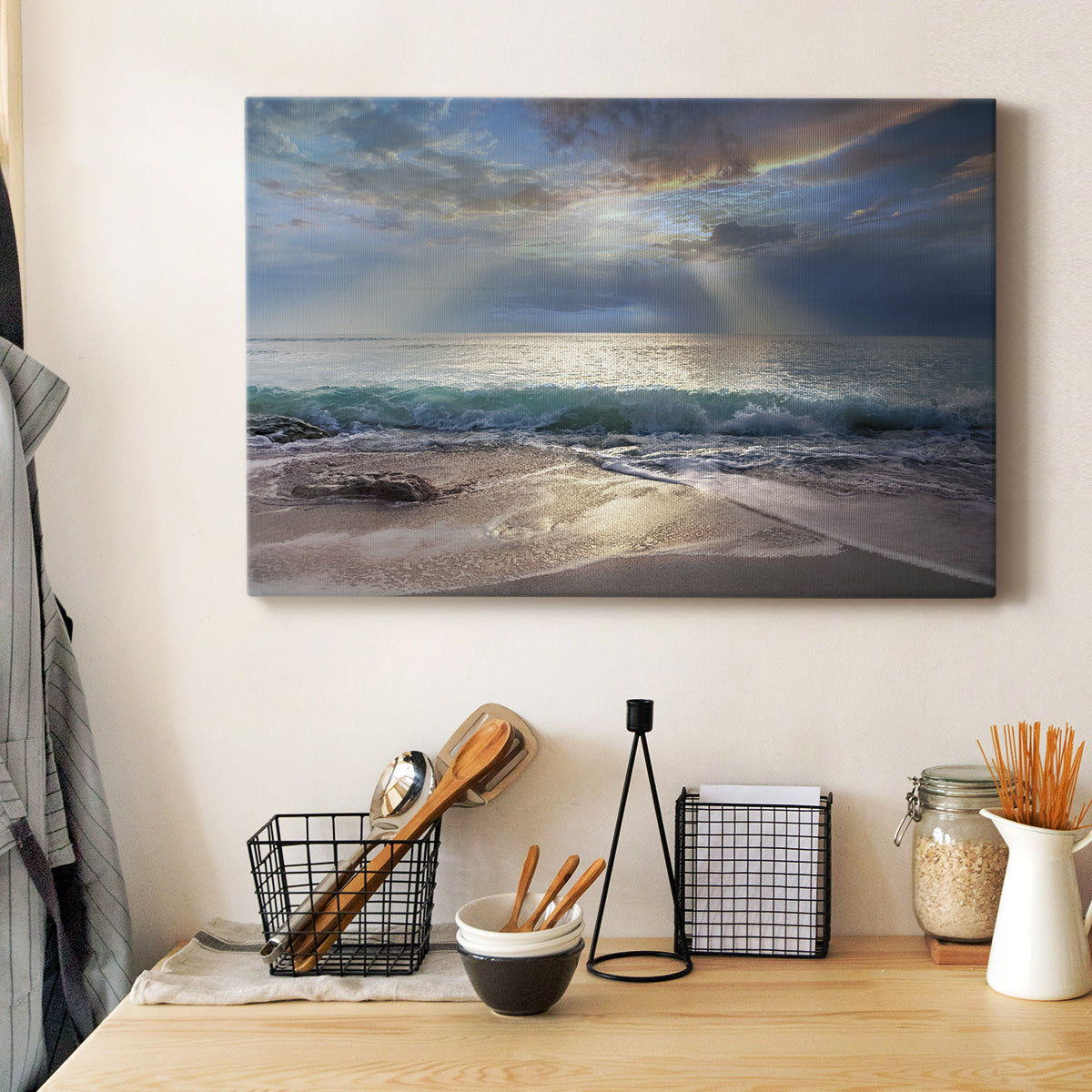 Aqua Blue Morning Premium Gallery Wrapped Canvas - Ready to Hang