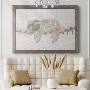 Floral Sloth-Premium Framed Canvas - Ready to Hang