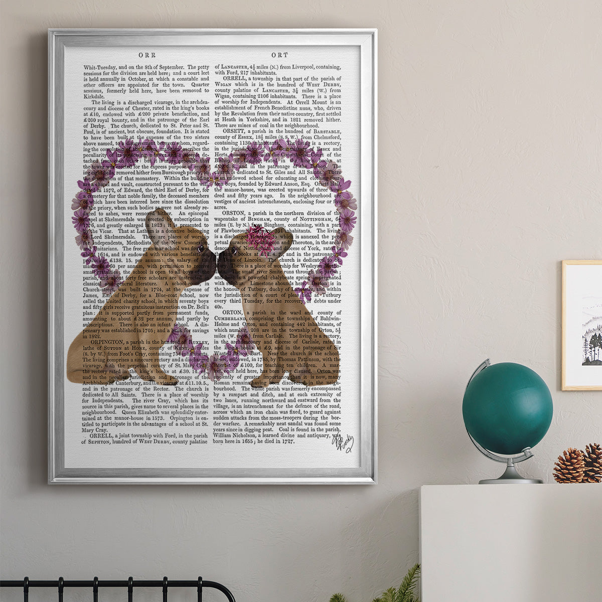 French Kiss and Flower Heart Premium Framed Print - Ready to Hang