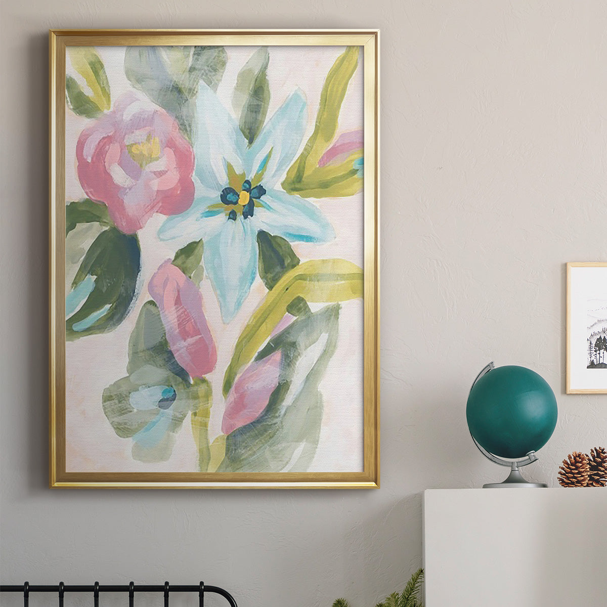 Floral Breeze Fresco  I Premium Framed Print - Ready to Hang