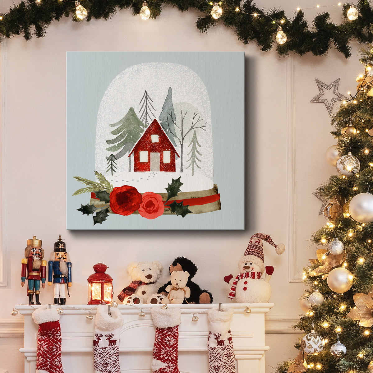 Snow Globe Village I-Premium Gallery Wrapped Canvas - Ready to Hang