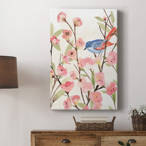 Cherry Blossom Perch II Premium Gallery Wrapped Canvas - Ready to Hang