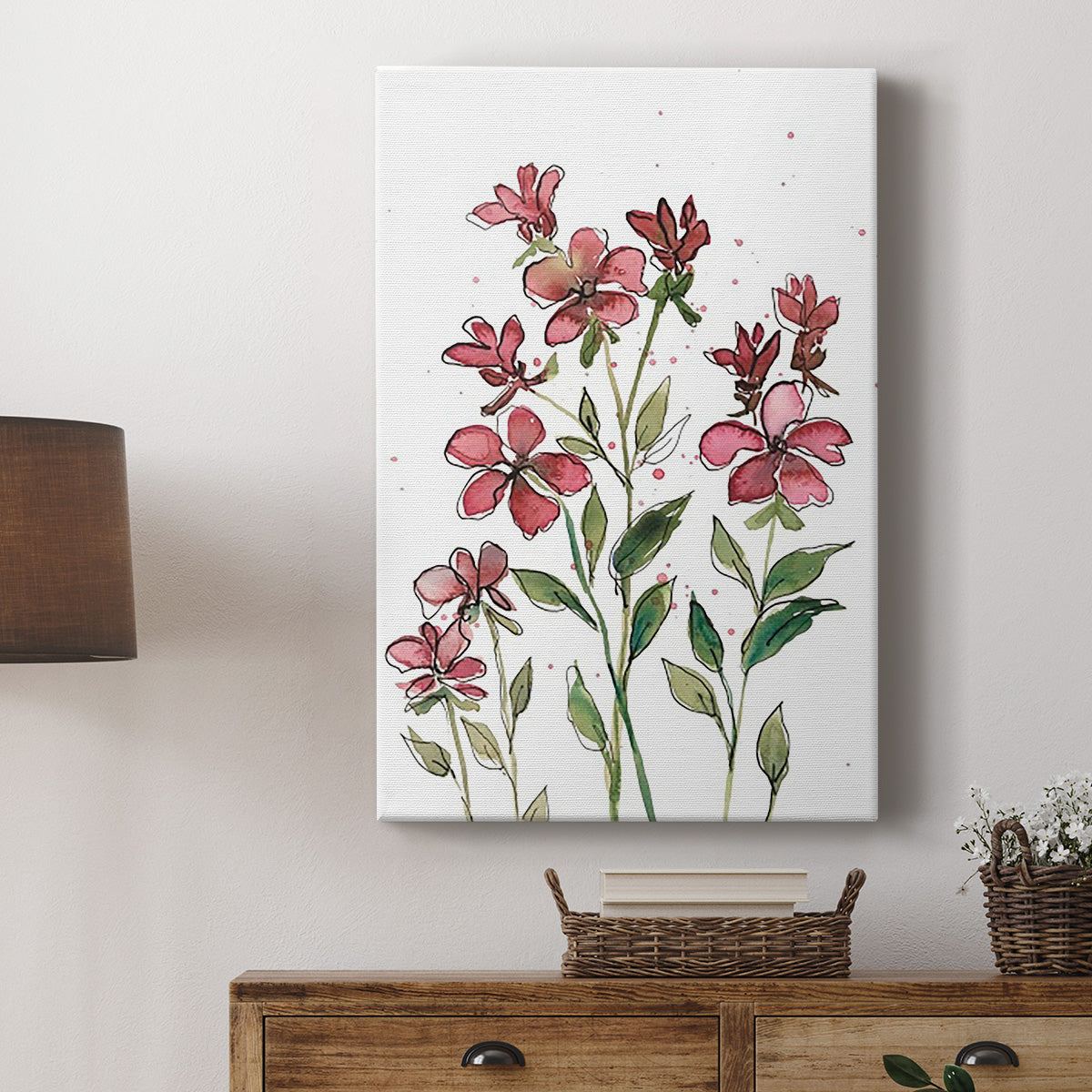 Watercolor Floral Stems II Premium Gallery Wrapped Canvas - Ready to Hang